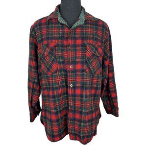 VINTAGE 60s Pendleton Wool Plaid Button-Down Shirt